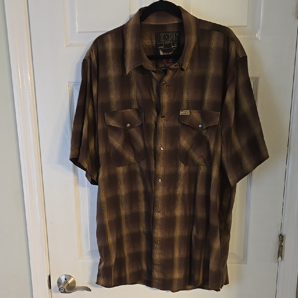 DIXXON Men's Brown Plaid Shirt